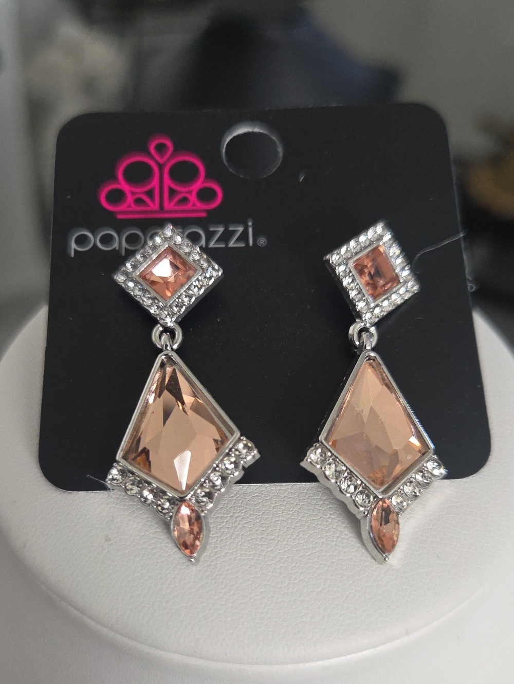 Paparazzi Dapper Display Orange Earrings NWT